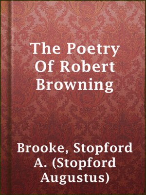 cover image of The Poetry Of Robert Browning